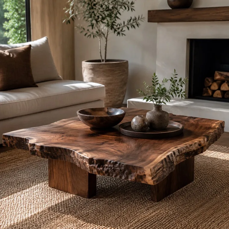 Marl walnut coffee table